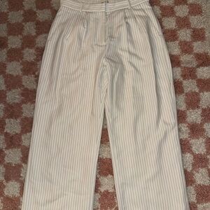 Abercrombie & Fitch White Striped Trousers